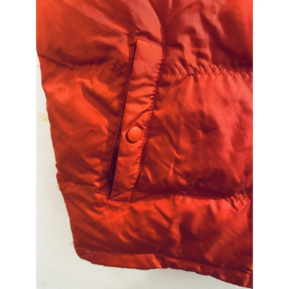 Flow Society Lacrosse Puffer Vest Boys Youth Size L Red Yellow Monkeys Graphics